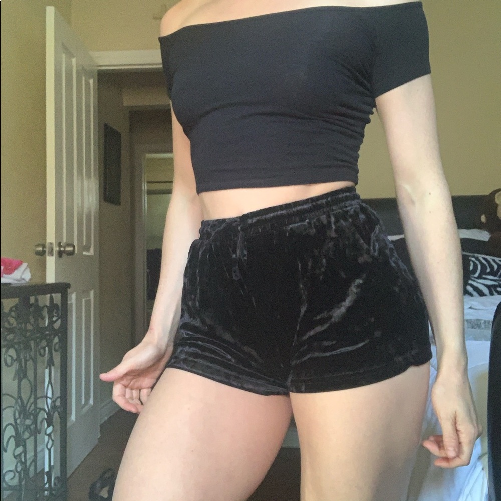 // 5 for $15 // Black Velvet Shorts